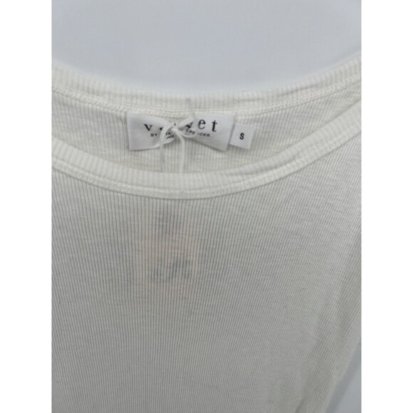 VELVET By Graham & Spencer Ribbed Tank Dress Madonna White S - Picture 2 of 3